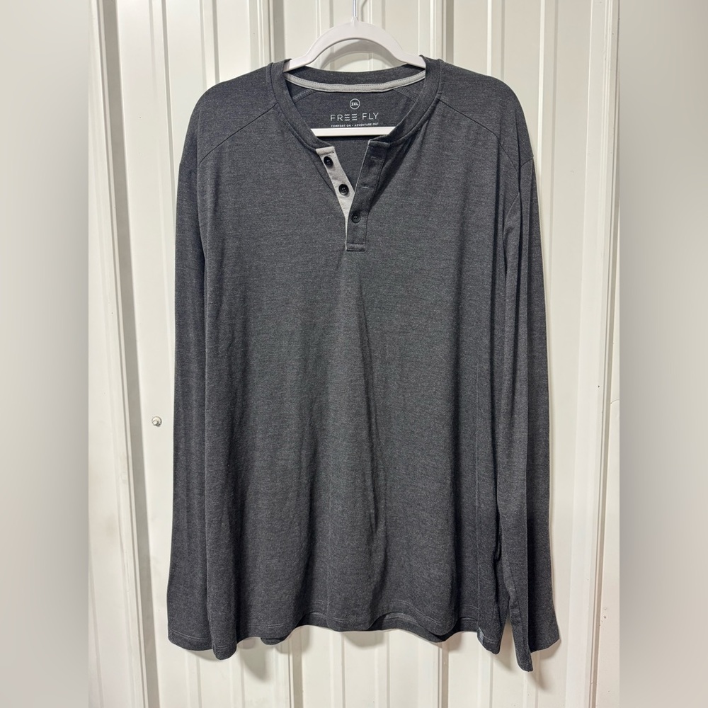 Free Fly Henley Long Sleeve Top Size 2X
